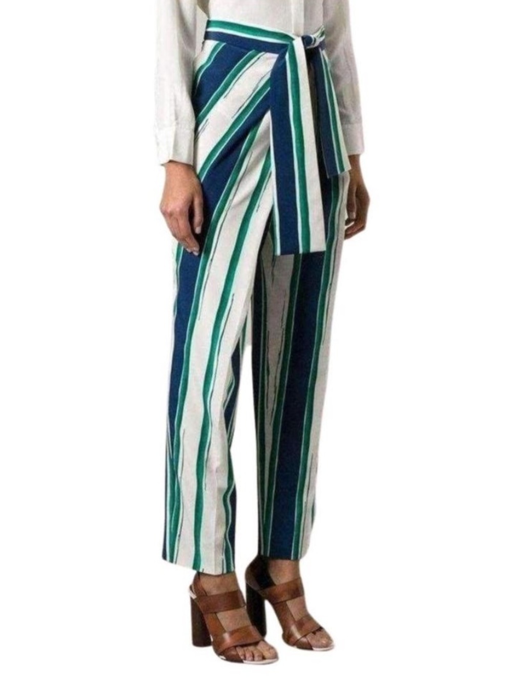 Chloe Silk Striped Sarong Pants